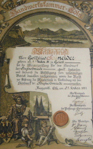 Meisterbrief Gottfried Schneider 31.03.1921